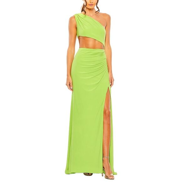 Mac Duggal Dresses & Skirts - Mac Duggal Womens  Cut Out One Shoulder Ruched Back Gown, Green